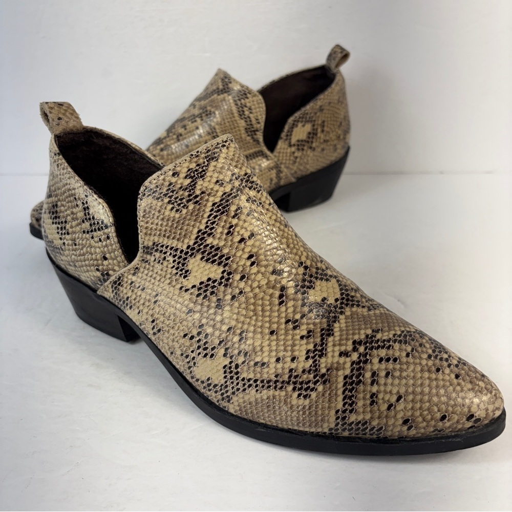Artisan by Zigi Adal Leather Snakeskin Print Ankle Booties 8